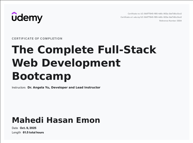 The Complete Full-Stack Web Development Bootcamp